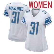 Women Detroit Lions #31 Dean Marlowe White Nike Game NFL Jersey->women nfl jersey->Women Jersey